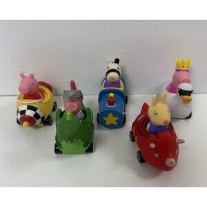 2003 Peppa Pig Car Figures Buggy Racers Wheelin' Friends Mixed Lot Of 5 George